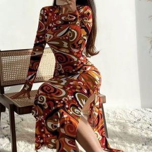 Zara PRINTED MIDI DRESS